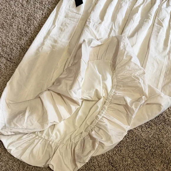 Chic Cream Maxi Skirt with bubble hem - M - Picture 4 of 6